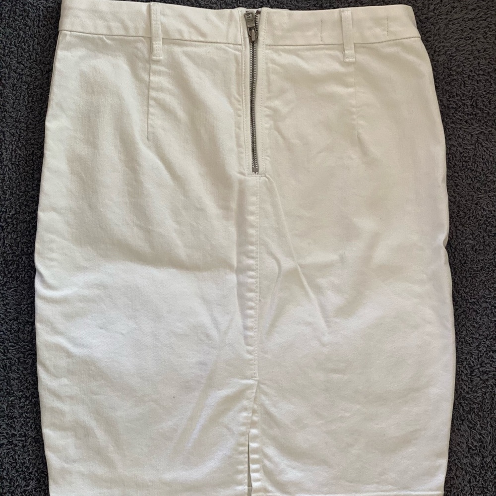 Armani Exchange white denim pencil skirt
